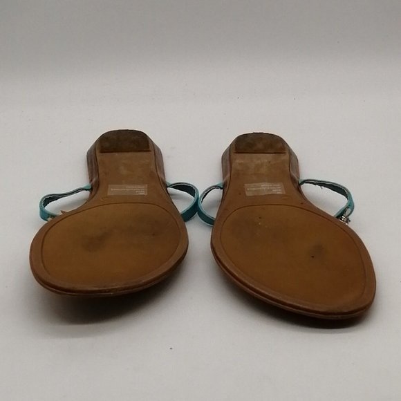 Lane‎ Bryant Womens Embellished Slip On Thong Sandals Blue Gems Flat Heel 10W - Picture 5 of 10